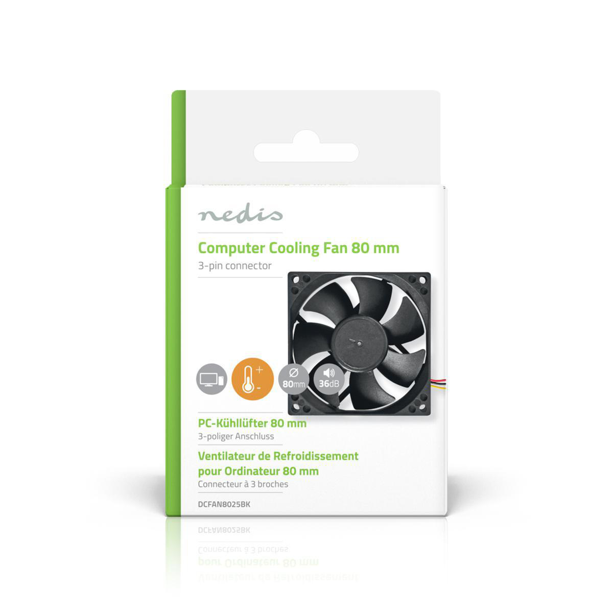 DC Ventilator | DC | Grootte ventilator: 80 mm | 3-Pin | 35.6 dBA | Zwart - Afbeelding 5