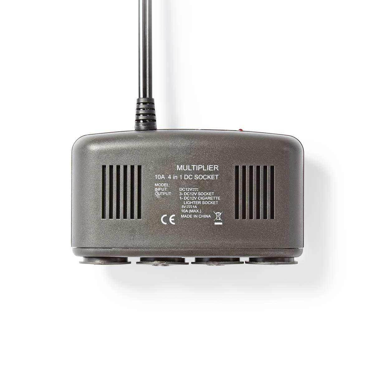 Nedis sigarettenaanstekerplug splitter met 4x 12V en 1x USB-A poort / zwart - 1 meter - Afbeelding 4