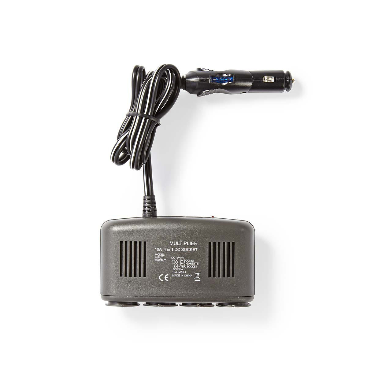 Nedis sigarettenaanstekerplug splitter met 4x 12V en 1x USB-A poort / zwart - 1 meter - Afbeelding 5