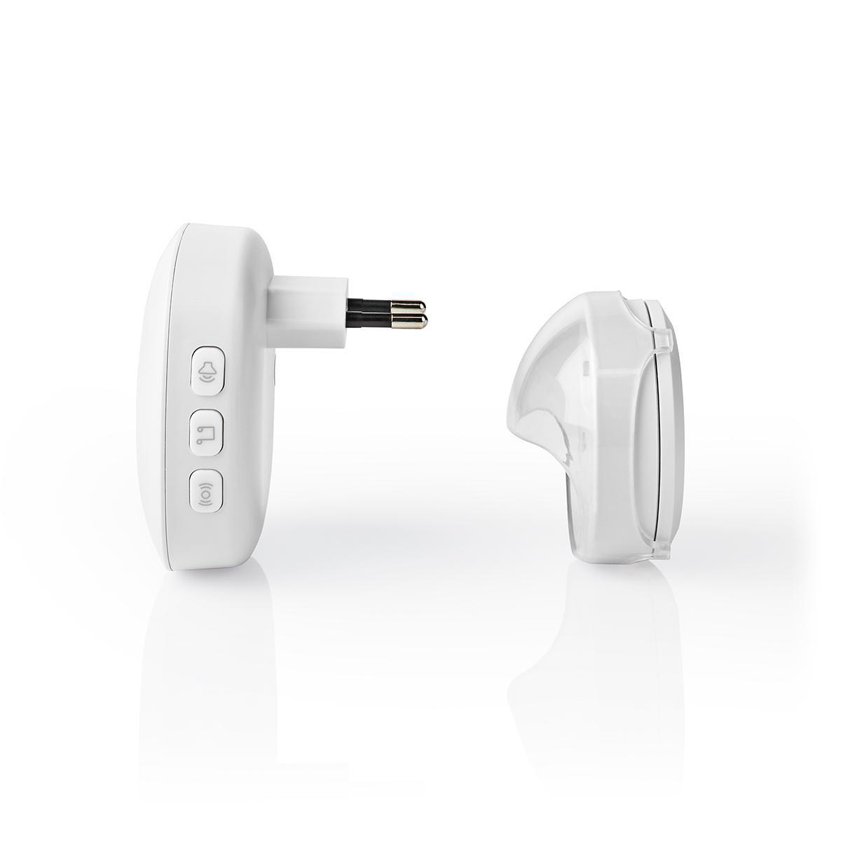 Nedis draadloze deurbelset met instelbaar volume - geluid - 1 ontvanger - netvoeding / wit - Afbeelding 5