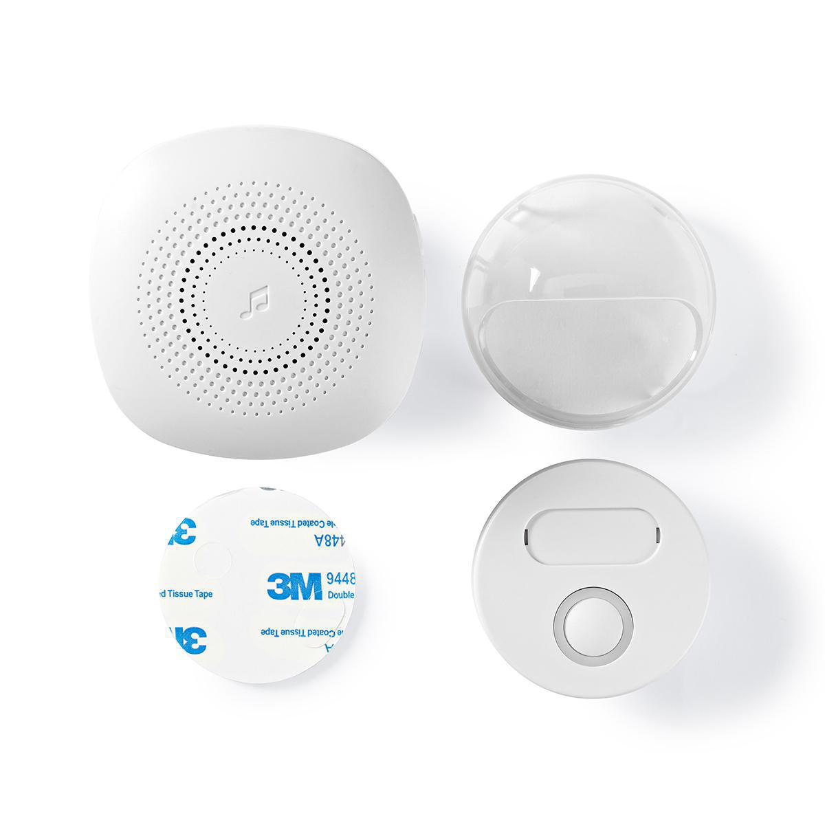 Nedis draadloze deurbelset met instelbaar volume - geluid - 1 ontvanger - netvoeding / wit - Afbeelding 8