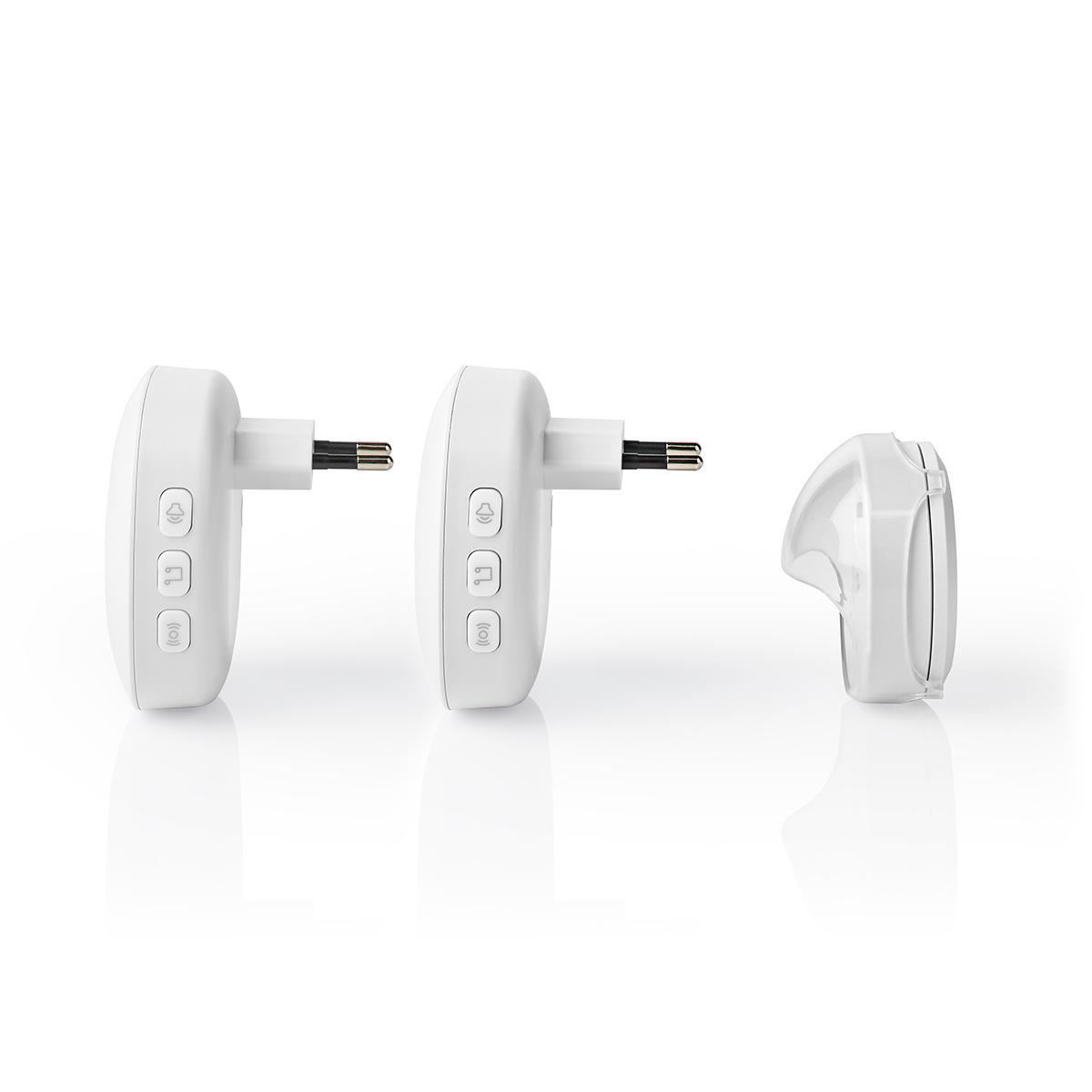 Nedis draadloze deurbelset met instelbaar volume - geluid - 2 ontvangers - netvoeding / wit - Afbeelding 5