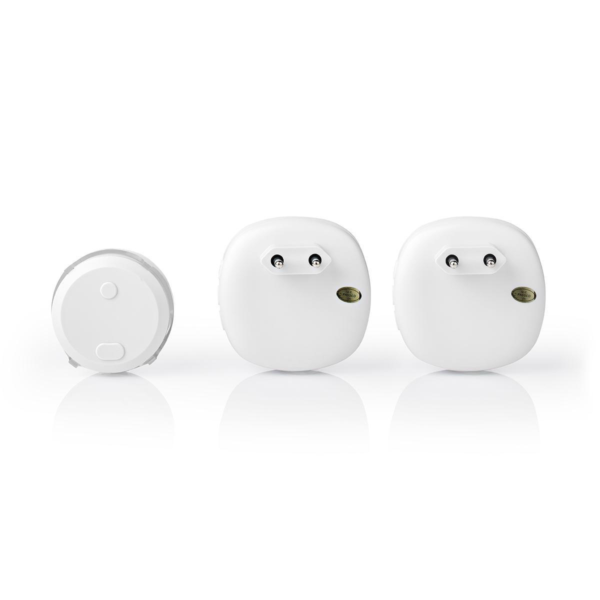 Nedis draadloze deurbelset met instelbaar volume - geluid - 2 ontvangers - netvoeding / wit - Afbeelding 6