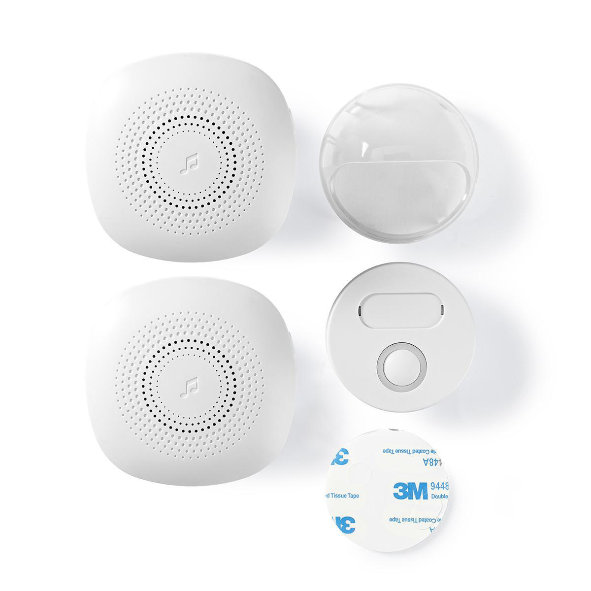 Nedis draadloze deurbelset met instelbaar volume - geluid - 2 ontvangers - netvoeding / wit - Afbeelding 8