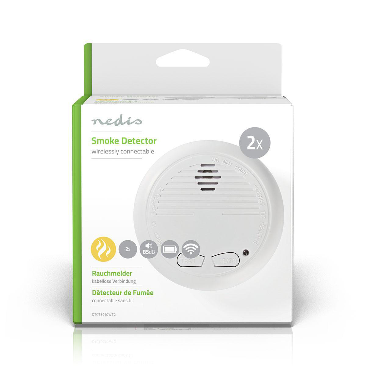 Rookmelder | Batterij Gevoed | Batterijlevensduur tot: 1 Jaar | Koppelbaar | EN 14604 | Met testknop | 85 dB | ABS | Wit - Afbeelding 3