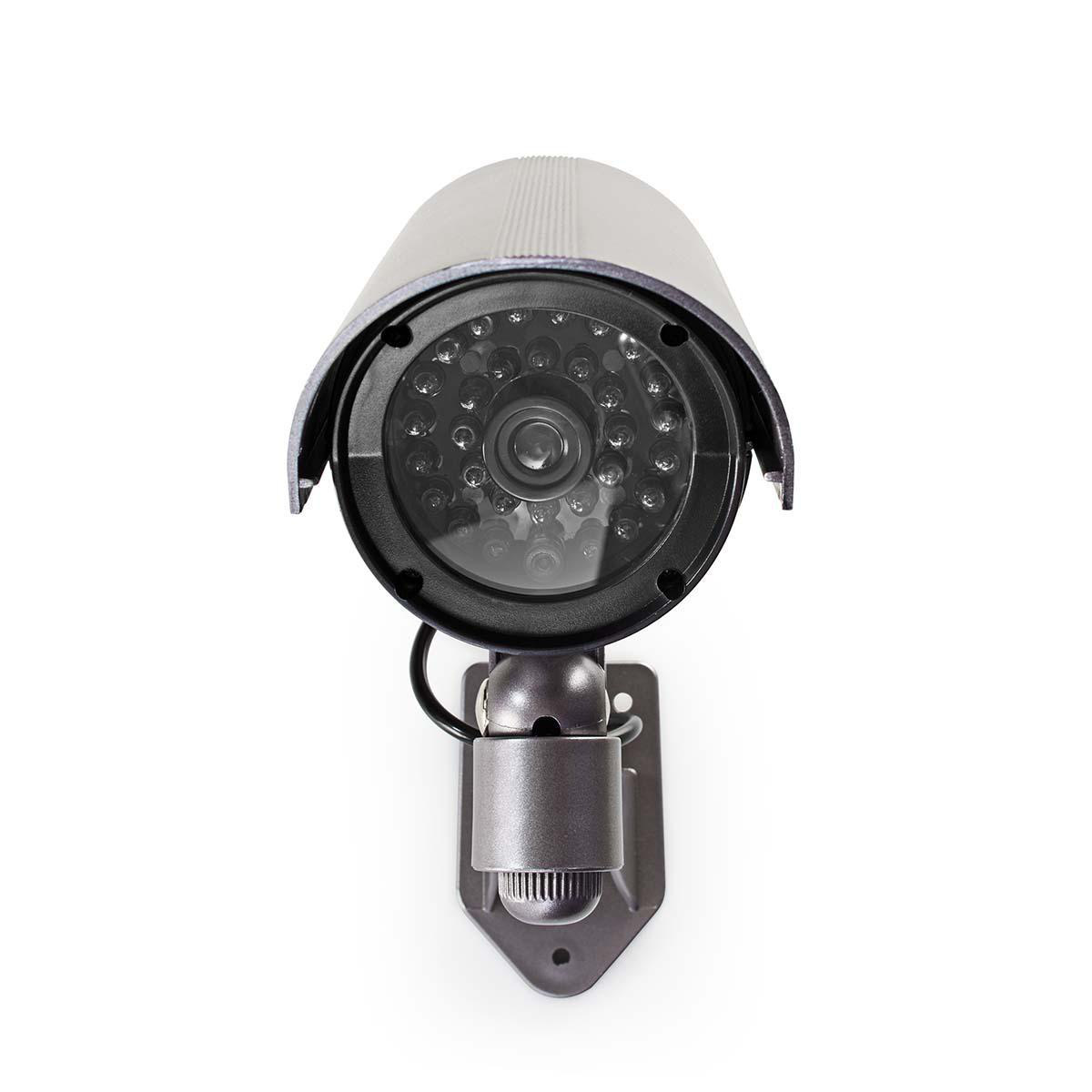 Dummy Beveiligingscamera | Bullet | IP44 | Batterij Gevoed | Buiten | Inclusief muurbeugel | Grijs - Afbeelding 2