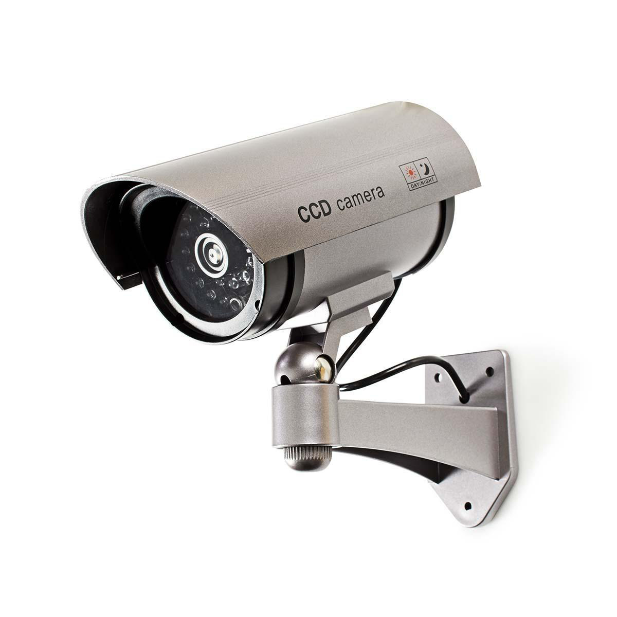 Dummy Beveiligingscamera | Bullet | IP44 | Batterij Gevoed | Buiten | Inclusief muurbeugel | Grijs - Afbeelding 3