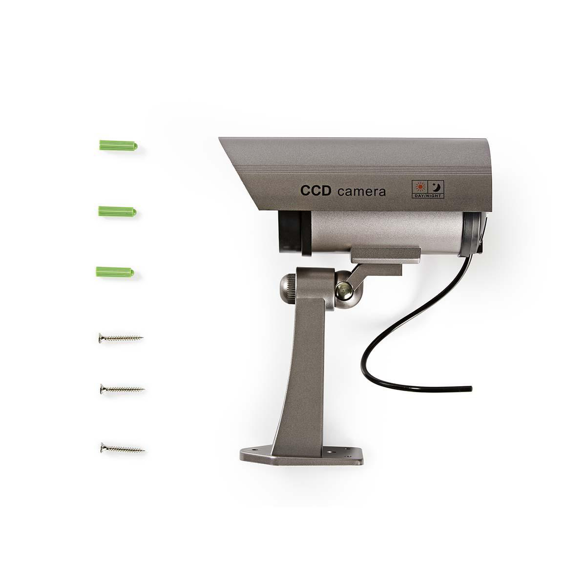 Dummy Beveiligingscamera | Bullet | IP44 | Batterij Gevoed | Buiten | Inclusief muurbeugel | Grijs - Afbeelding 4