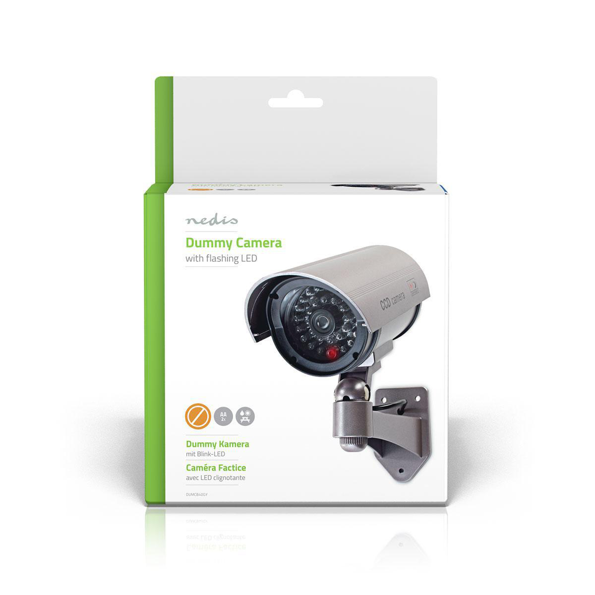 Dummy Beveiligingscamera | Bullet | IP44 | Batterij Gevoed | Buiten | Inclusief muurbeugel | Grijs - Afbeelding 5