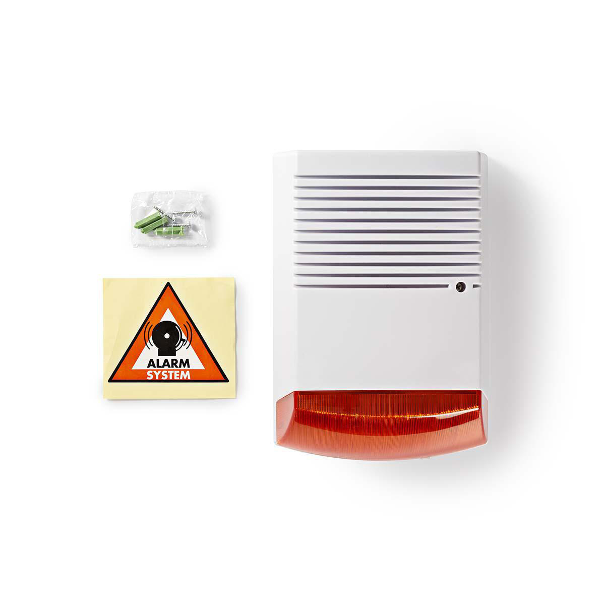 Dummy Beveiligingsalarm | IP44 | Batterij Gevoed | Buiten | Oranje / Wit - Afbeelding 2
