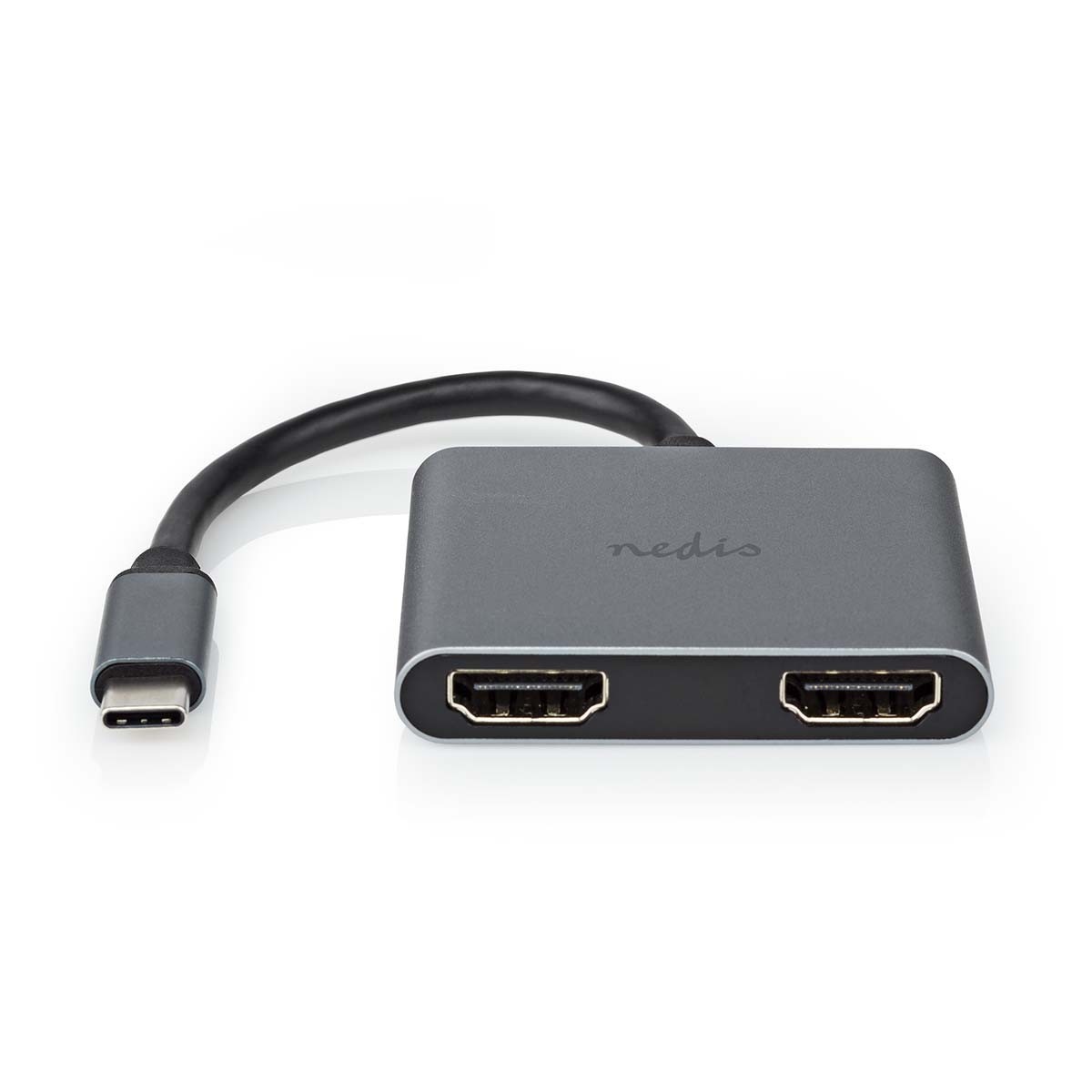Nedis USB-C naar 2x HDMI 4K 30Hz adapter / zwart - 0,10 meter