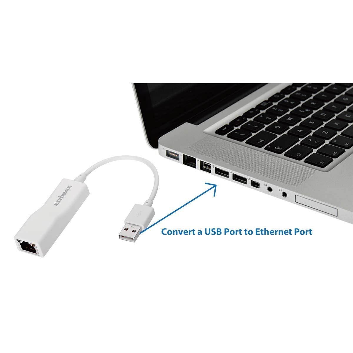 Edimax EU-4208 USB-A naar RJ45 Fast Ethernet LAN adapter - USB2.0 - CAT5 / wit - 0,10 meter - Afbeelding 2