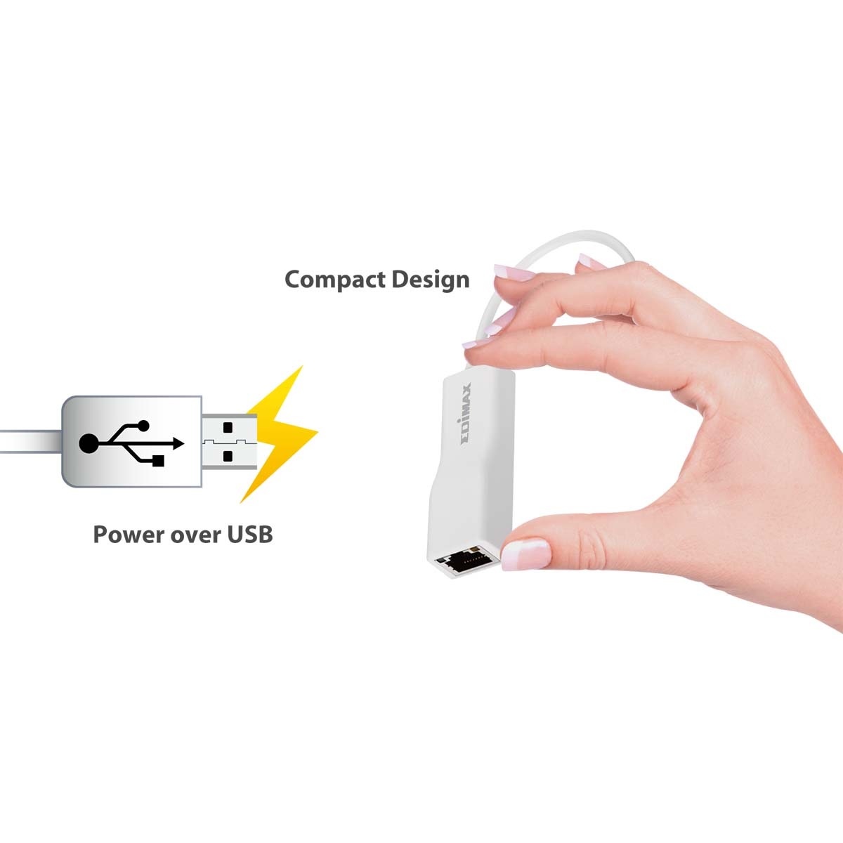 Edimax EU-4208 USB-A naar RJ45 Fast Ethernet LAN adapter - USB2.0 - CAT5 / wit - 0,10 meter - Afbeelding 4