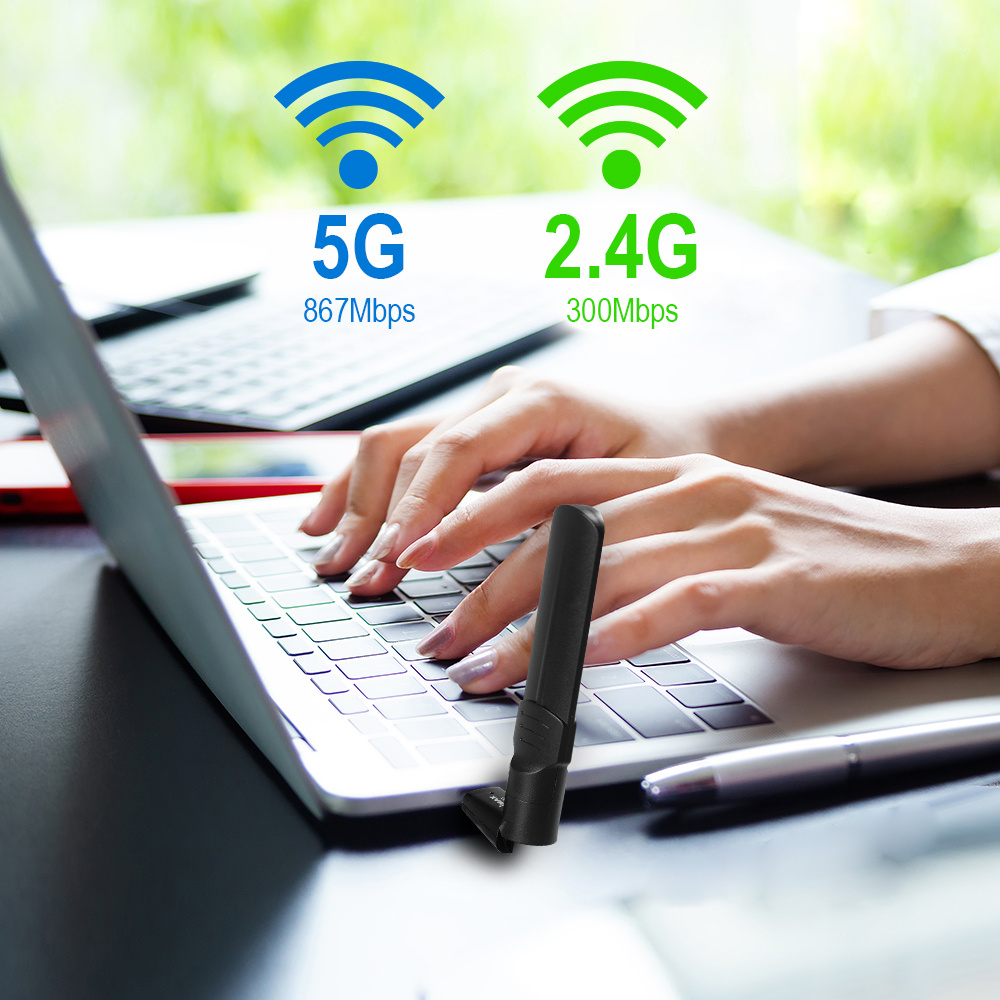 Edimax EW-7822UAD USB-A - WLAN / Wi-Fi dongle met externe antenne - Dual Band AC1200 / 1200 Mbps - Afbeelding 7