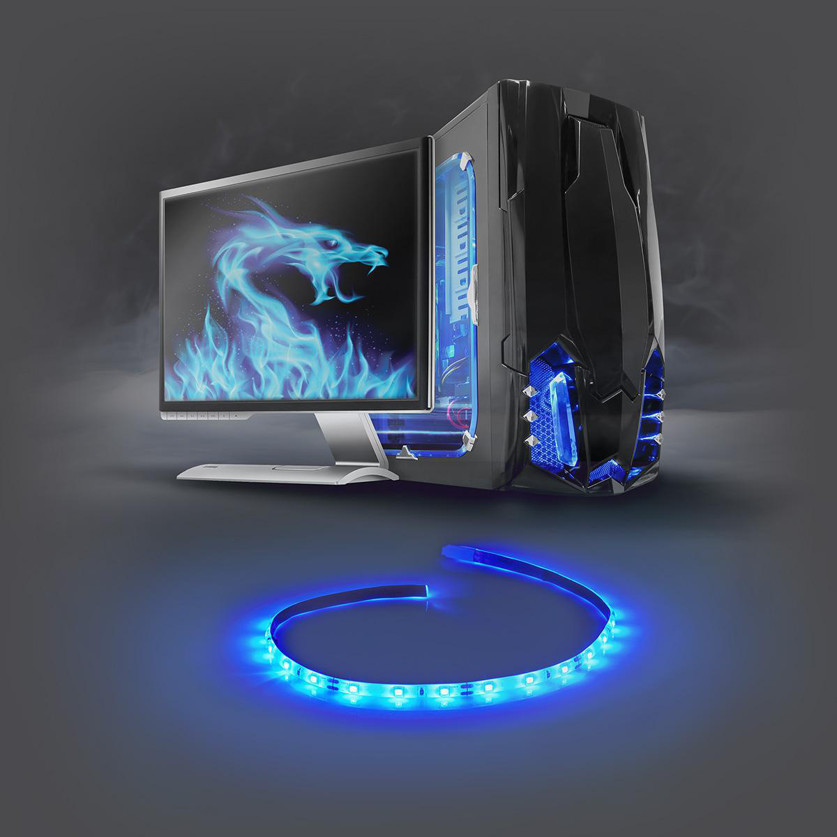 Nedis Gaming LED-strip met SATA-voeding voor computers / blauw - 50 cm - Afbeelding 5