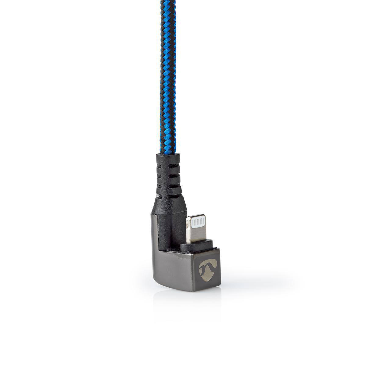 Nedis Gaming ZYOQUO 8-pins Lightning 180° haaks naar USB-A kabel - USB2.0 - tot 3A / blauw - 2 meter - Afbeelding 5