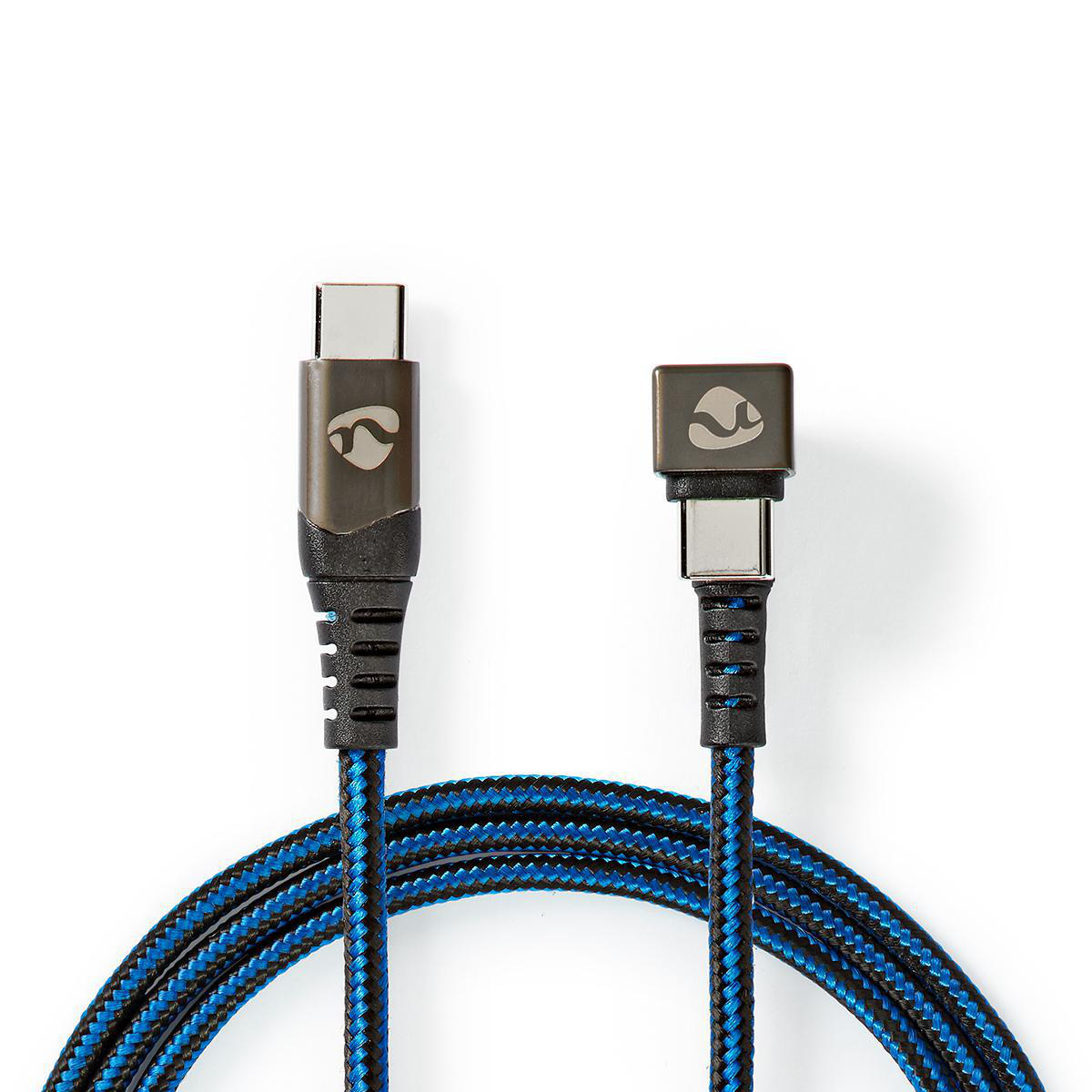 Nedis Gaming USB-C 180° haaks naar USB-C kabel - USB2.0 - tot 20V/3A / blauw - 2 meter - Afbeelding 2