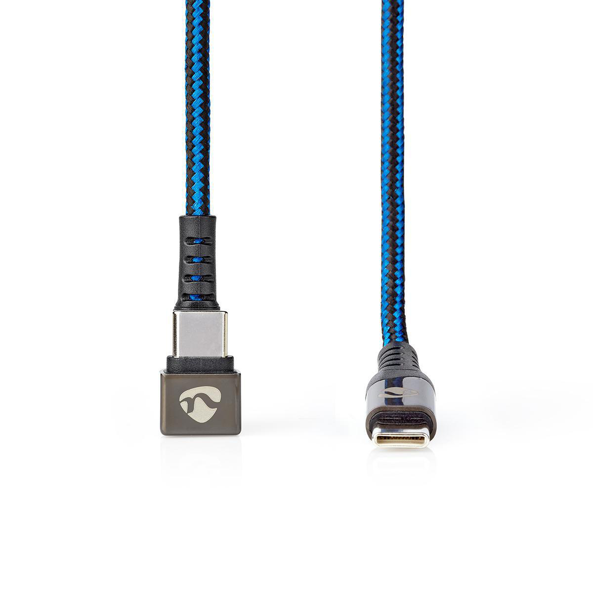 Nedis Gaming USB-C 180° haaks naar USB-C kabel - USB2.0 - tot 20V/3A / blauw - 2 meter - Afbeelding 3