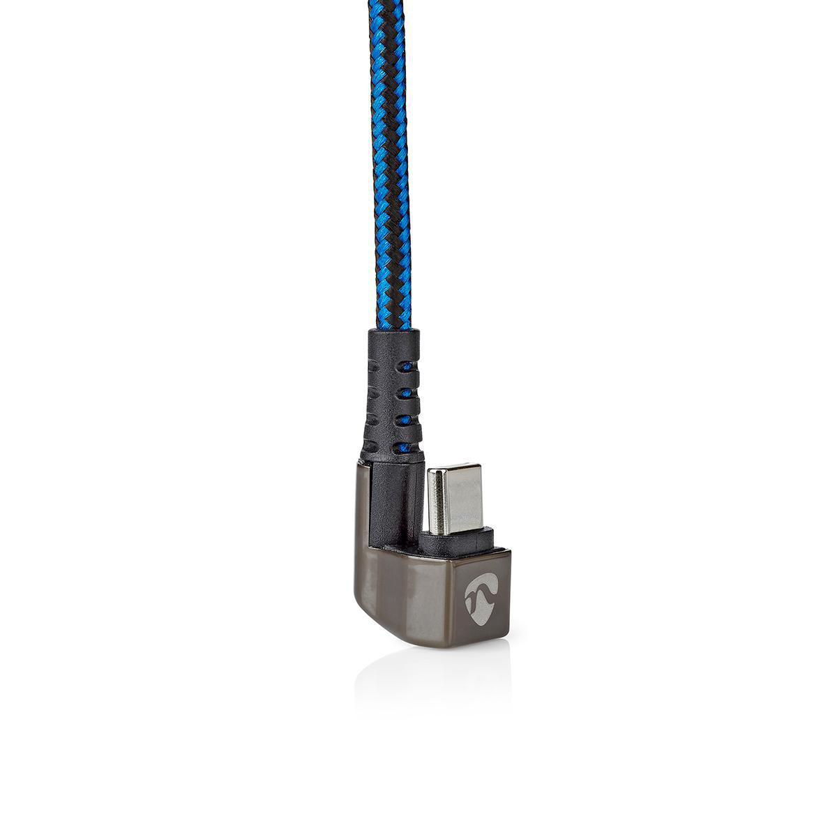 Nedis Gaming USB-C 180° haaks naar USB-C kabel - USB2.0 - tot 20V/3A / blauw - 2 meter - Afbeelding 5
