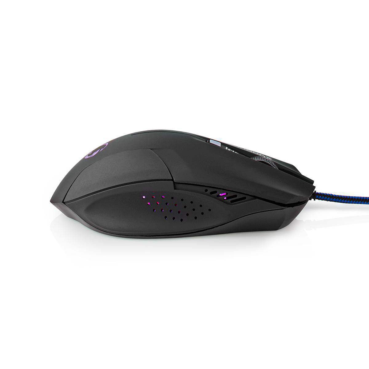 Nedis Gaming XYAQUL bedrade USB muis met 6 knoppen - 800-1600 DPI / zwart - 1,5 meter - Afbeelding 5