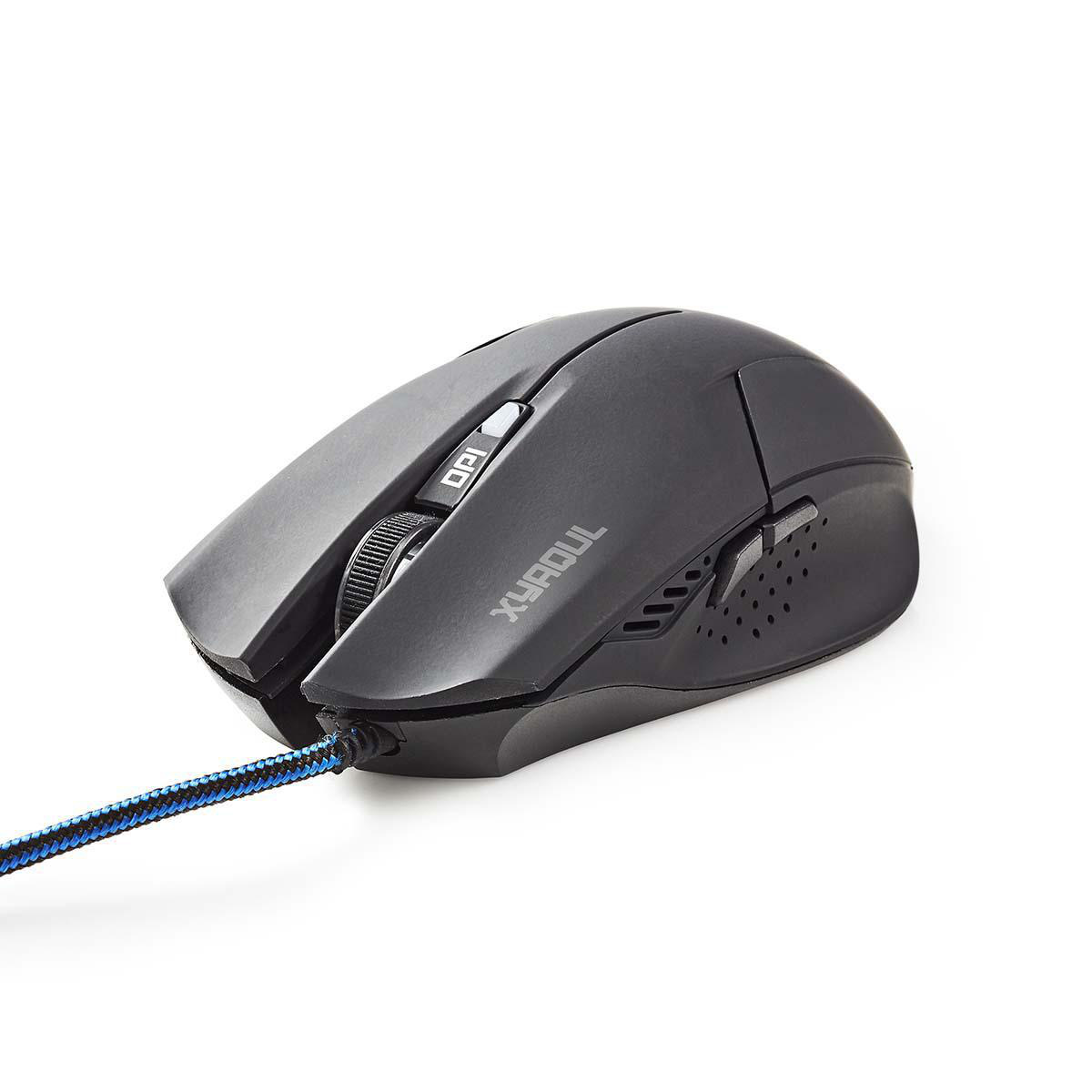 Nedis Gaming XYAQUL bedrade USB muis met 6 knoppen - 800-1600 DPI / zwart - 1,5 meter - Afbeelding 6