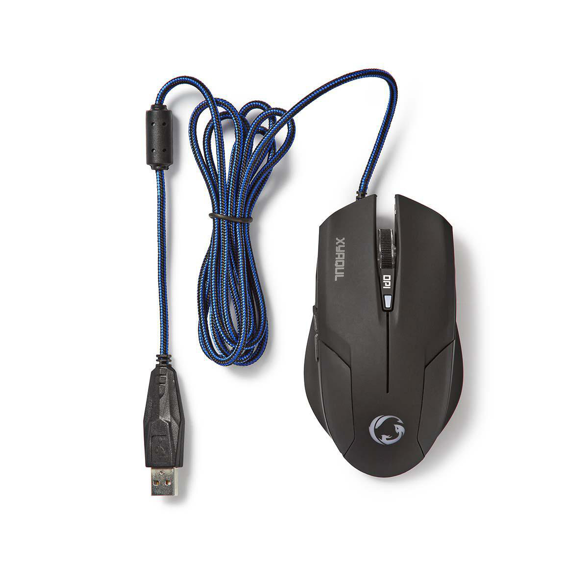 Nedis Gaming XYAQUL bedrade USB muis met 6 knoppen - 800-1600 DPI / zwart - 1,5 meter - Afbeelding 7