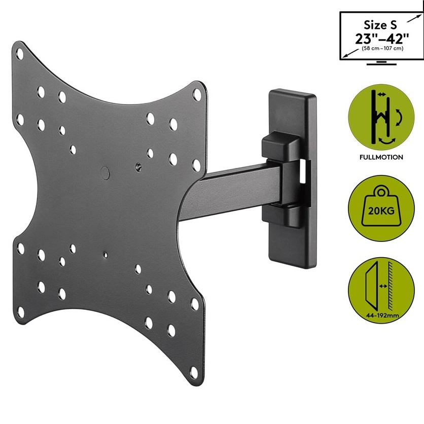 Goobay Basic series Full Motion S muurbeugel voor schermen tot 42 inch / 2 draaipunten - Afbeelding 6