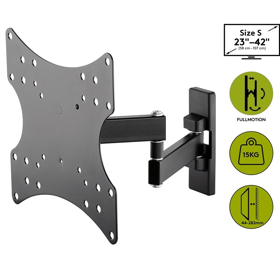 Goobay Basic series Full Motion S muurbeugel voor schermen tot 42 inch / 3 draaipunten - Afbeelding 6