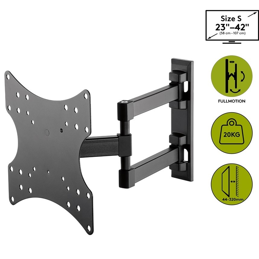 Goobay Basic series Full Motion S muurbeugel met extra lange arm voor schermen tot 42 inch / 3 draaipunten - Afbeelding 6