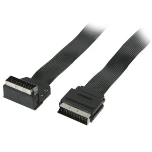 SCART-Kabel | SCART Male | SCART Male | Vernikkeld | 480p | 2.00 m | Plat | PVC | Zwart | Envelop