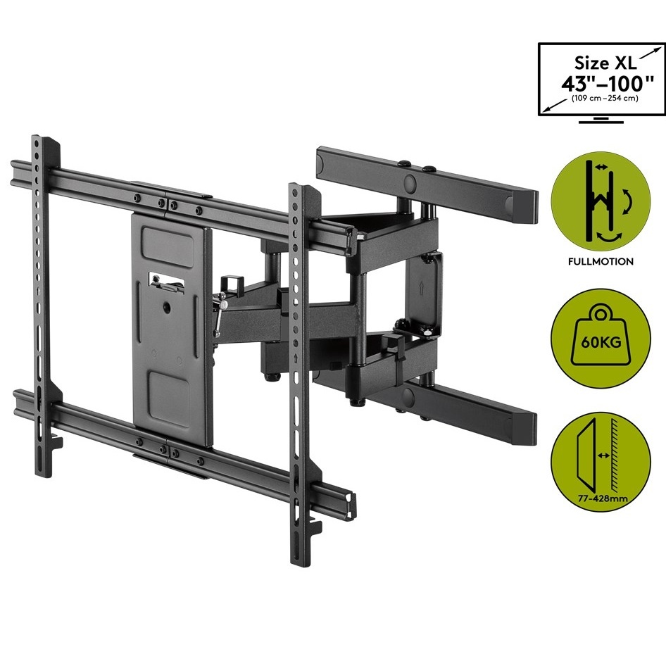 Goobay Pro series Full Motion XL muurbeugel voor schermen tot 100 inch / 3 draaipunten - Afbeelding 7