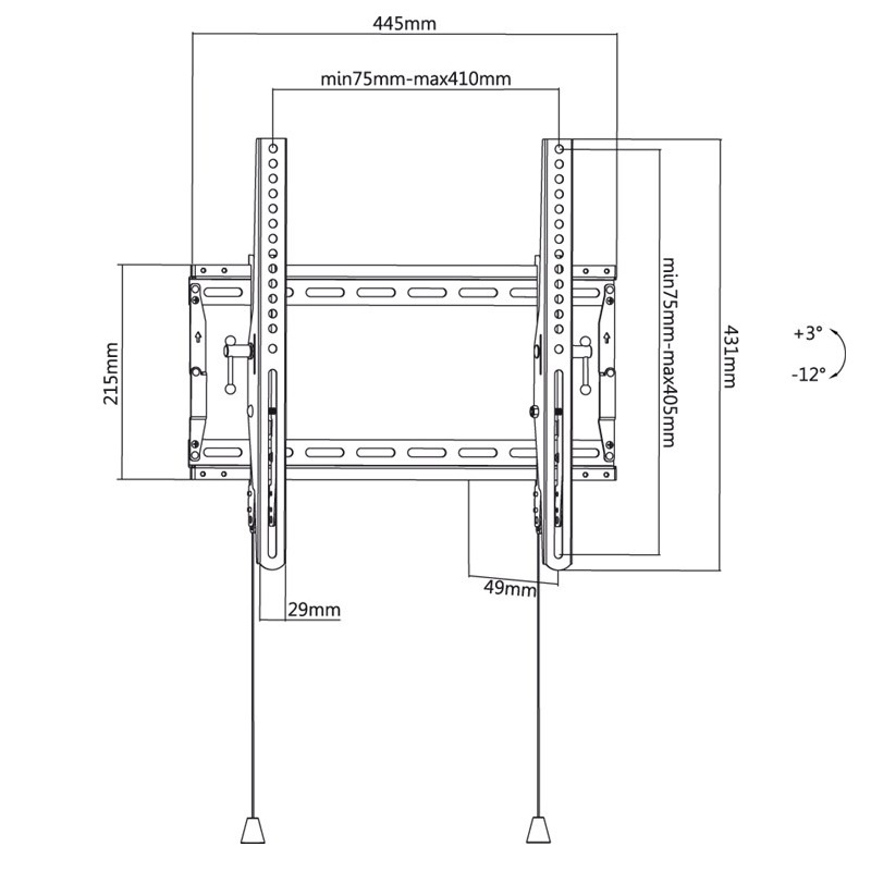 Goobay Pro series Tilt M muurbeugel voor schermen tot 55 inch / vast - Afbeelding 9