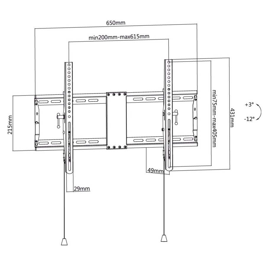Goobay Pro series Tilt L muurbeugel voor schermen tot 70 inch / vast - Afbeelding 9