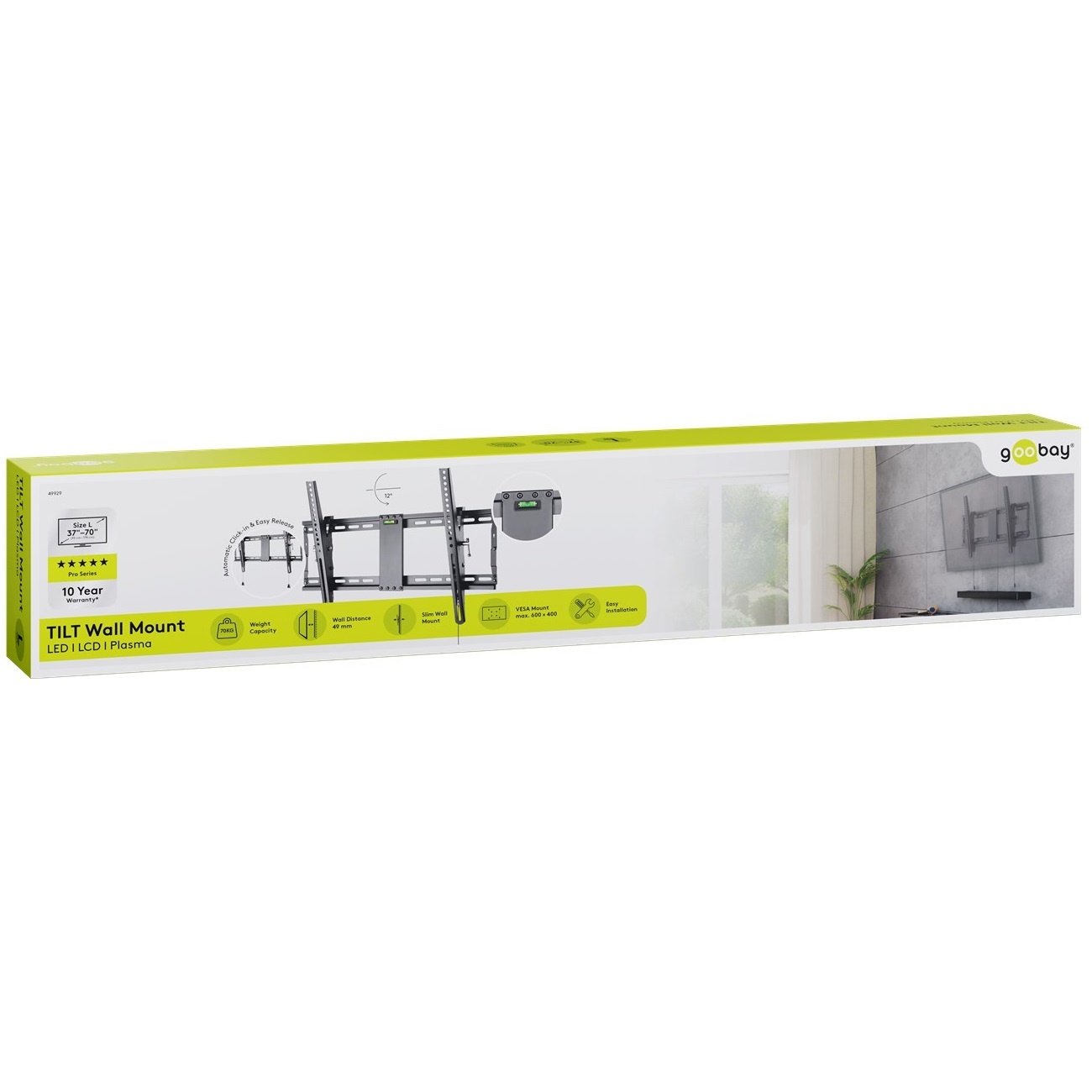 Goobay Pro series Tilt L muurbeugel voor schermen tot 70 inch / vast - Afbeelding 10