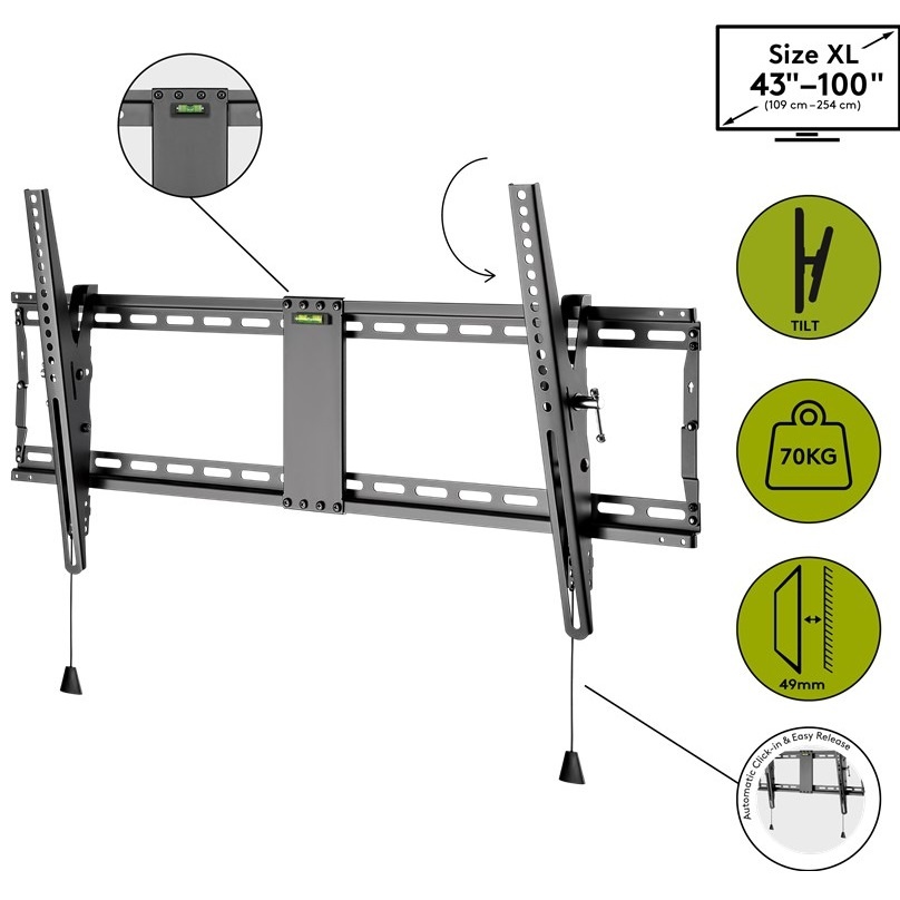 Goobay Pro series Tilt XL muurbeugel voor schermen tot 100 inch / vast - Afbeelding 8