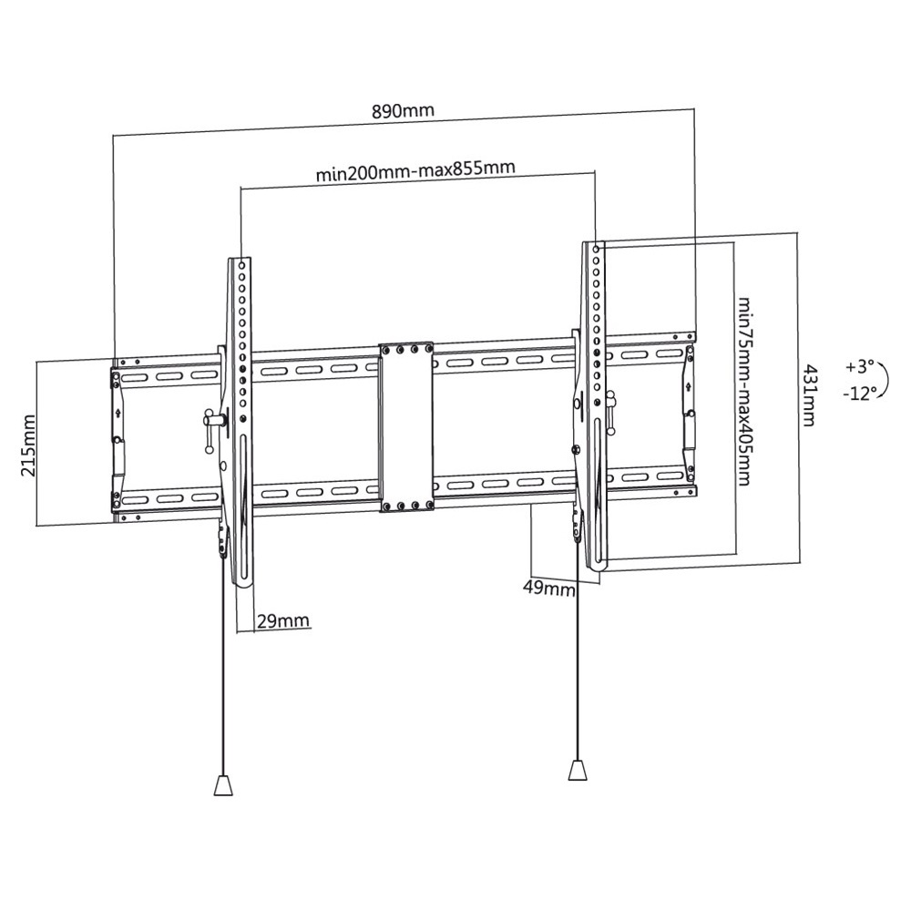 Goobay Pro series Tilt XL muurbeugel voor schermen tot 100 inch / vast - Afbeelding 9
