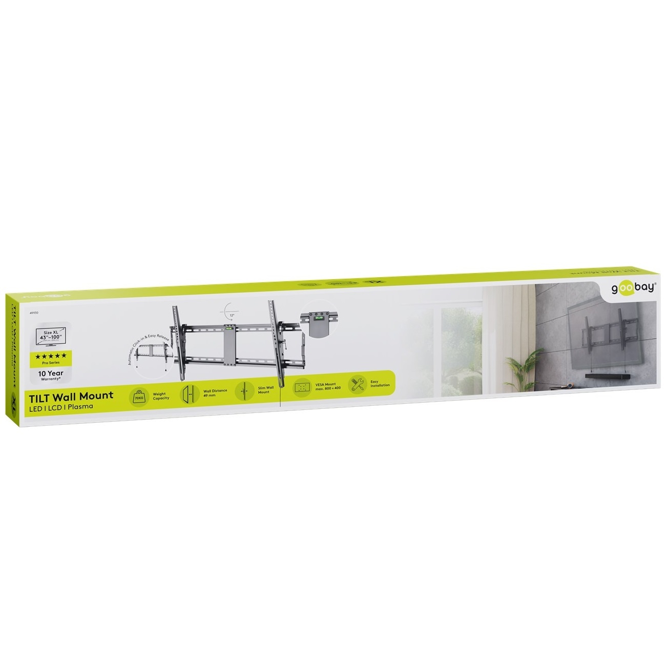 Goobay Pro series Tilt XL muurbeugel voor schermen tot 100 inch / vast - Afbeelding 10