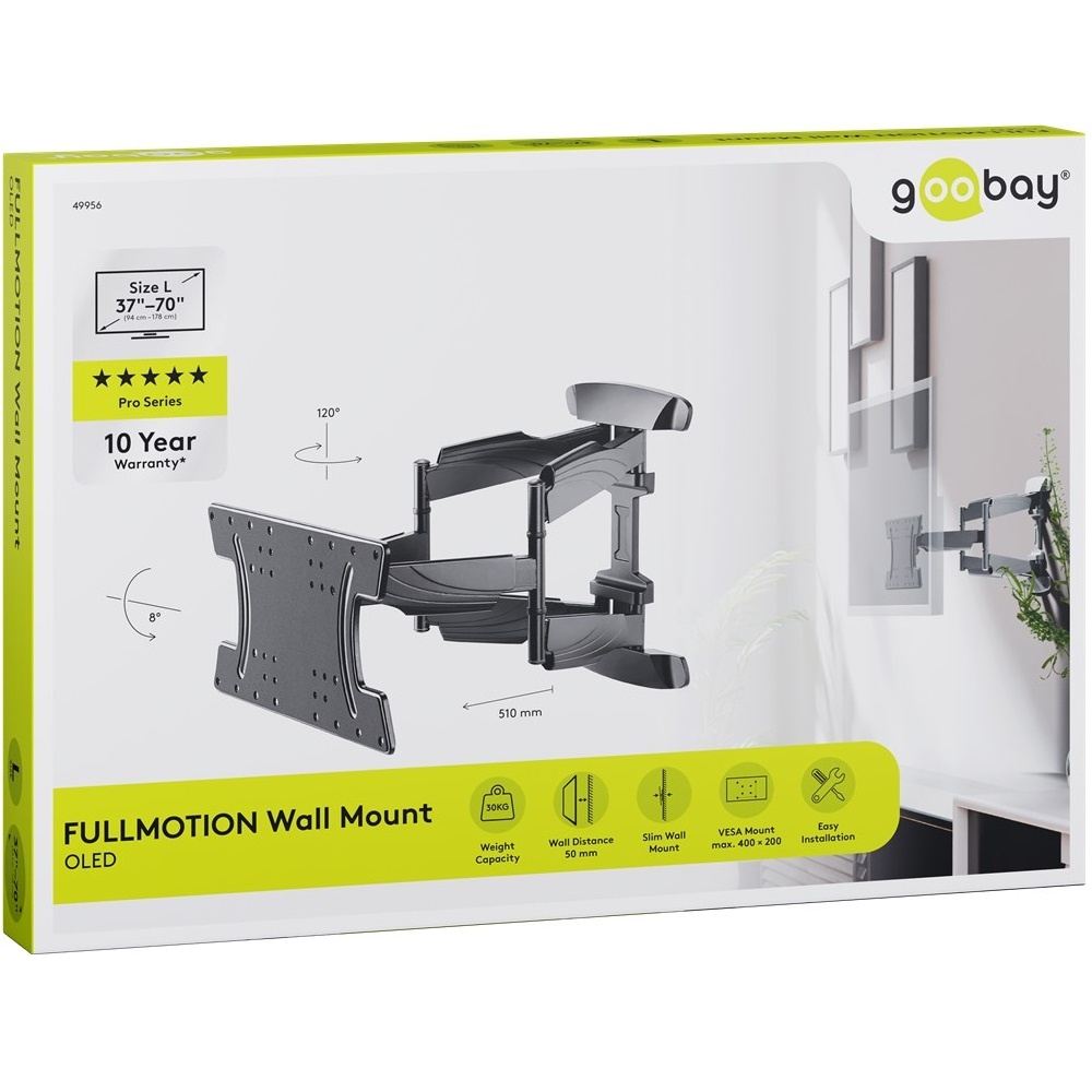 Goobay OLED series Full Motion L muurbeugel voor schermen tot 70 inch / 3 draaipunten - Afbeelding 10