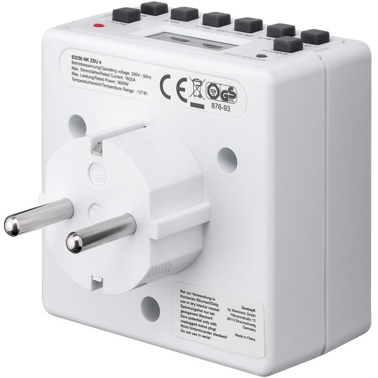 Goobay compacte tijdschakelklok set van 3 stuks - digitaal (10 programma's per week) - voor binnen / wit - Afbeelding 4