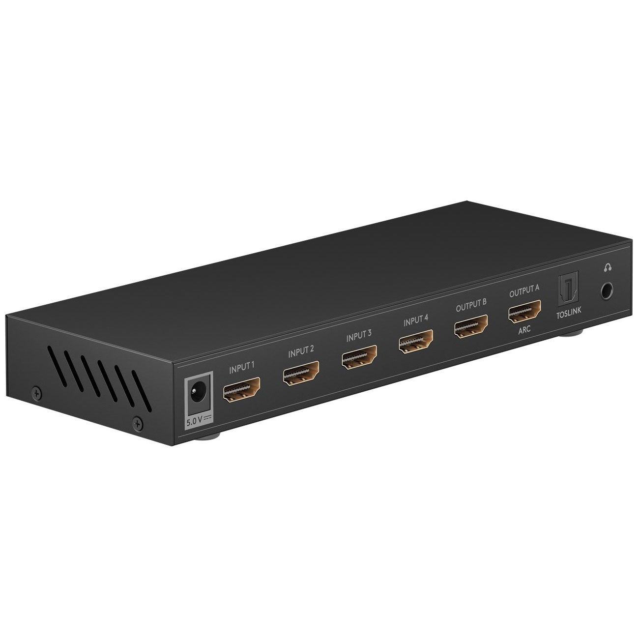 Goobay HDMI matrix schakelaar 4 naar 2 met audio extractor en ARC converter - HDMI1.4 (4K 30Hz) / zwart - Afbeelding 2