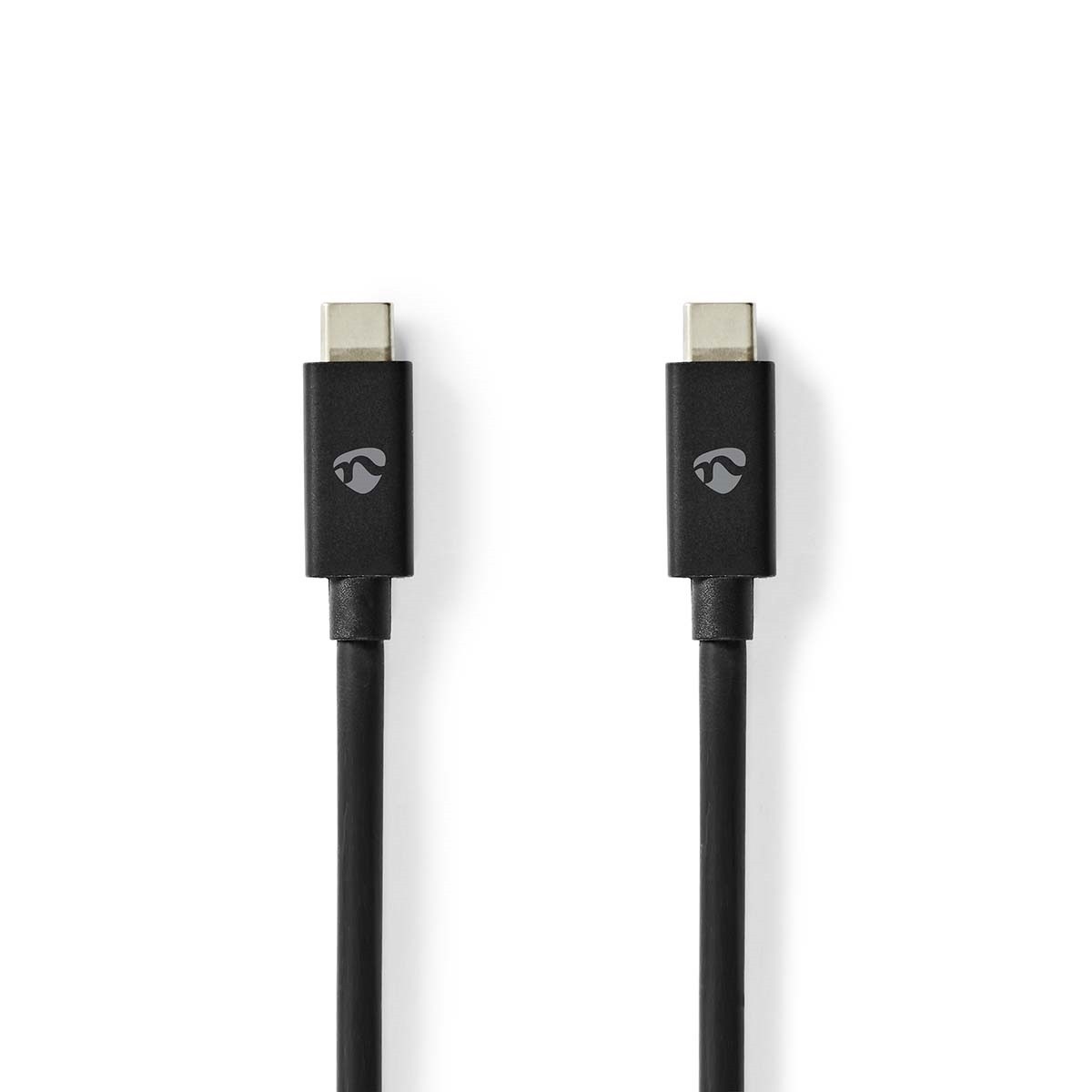 Nedis USB-C naar USB-C kabel - USB4 (tot 40 Gbit/s) - PD3.1 tot 240W - video tot 8K 60Hz / zwart - 1 meter