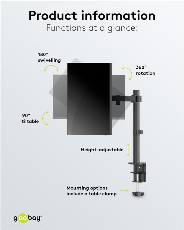 Goobay bureaubeugel voor monitoren tot 32 inch | full motion - Afbeelding 7