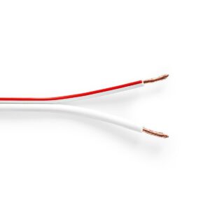Nedis luidspreker kabel (CU koper) - 2x 2,50mm² / wit - 1 meter