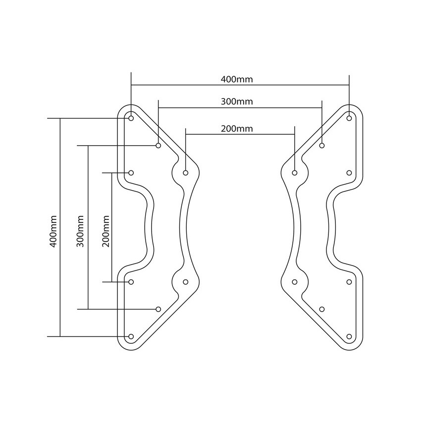 Goobay VESA-adapter VESA 200 (beugel) naar VESA 300, 400/200 en 400 (scherm) / zwart - Afbeelding 5