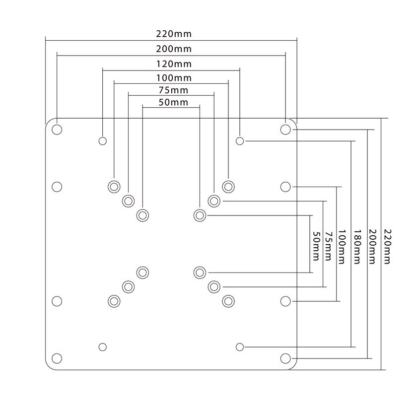 Goobay VESA-adapter VESA 50, 75 en 100 (beugel) naar VESA 200/100 en 200 (scherm) / zwart - Afbeelding 5