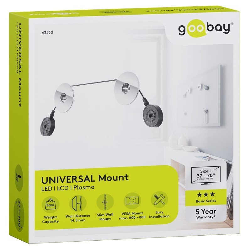 Goobay Universal Fixed L muurbeugel voor schermen tot 70 inch / vast - Afbeelding 8