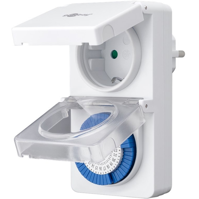 Goobay tijdschakelklok - mechanisch (48 schakelingen per 24u) - voor buiten (IP44) / wit - Afbeelding 2