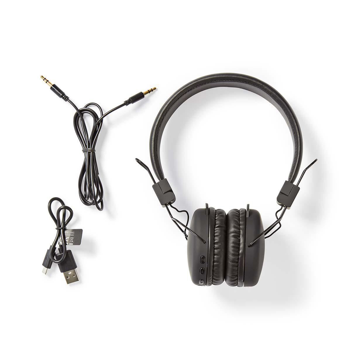 Nedis Bluetooth on-ear hoofdtelefoon met microfoon / zwart - Afbeelding 4