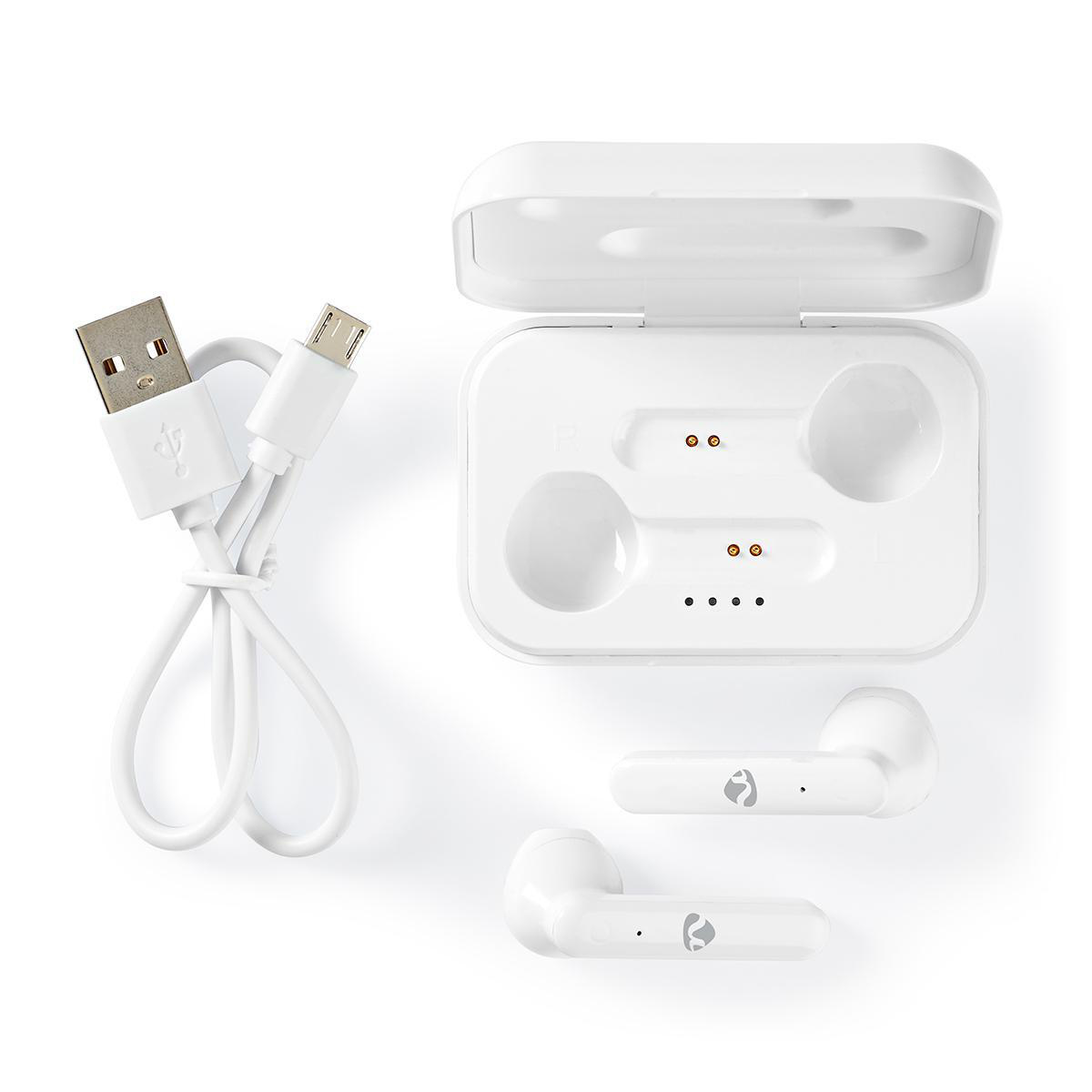 Nedis True Wireless Stereo in-ear Bluetooth earphones met microfoon en opbergcase - Micro USB / wit - Afbeelding 9