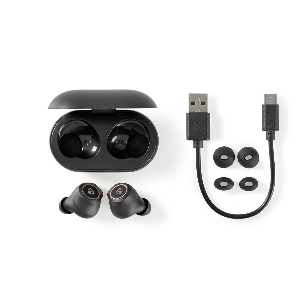 Nedis True Wireless Stereo in-ear Bluetooth earphones met microfoon en opbergcase - USB-C / zwart - Afbeelding 9